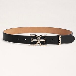 Sam Edelman Black Belt with Gold Buckle